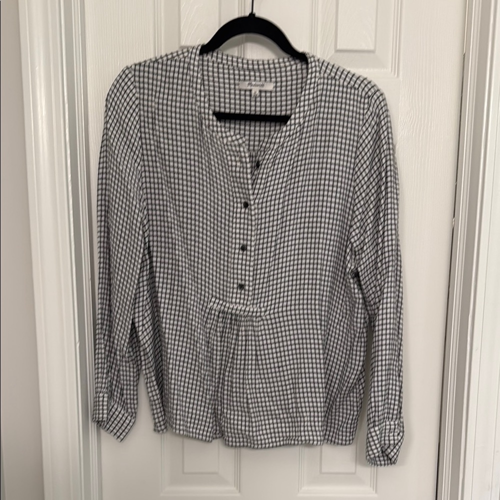 Black and White Checkered Blouse